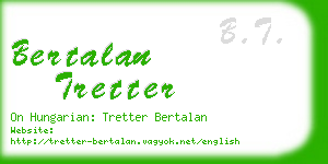 bertalan tretter business card